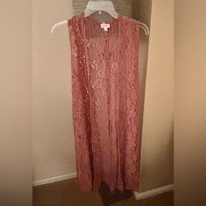 LuLaRoe Cardigan Trio Bundle- Pink Lace, Red Floral, Blue Stripes